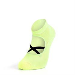 Murr Kaydırmaz Yoga Pilates Dans Egzersiz Fitness Kardiyo  Çorabı  Çorabı (Sarı Çorap-Siyah Bantlı)
